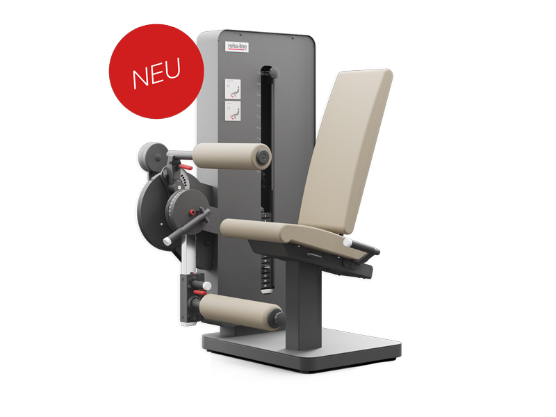 Ein MTT-Gerät der reha-line pro mit Polster in Tovega birch