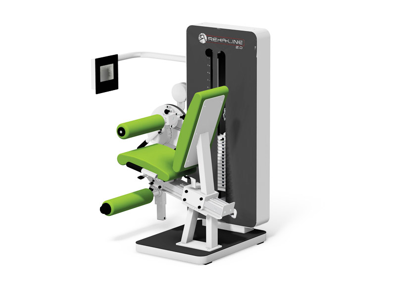 Ein Beinbeuger/Beinstrecker mit montiertem aktivKONZEPTE-Display