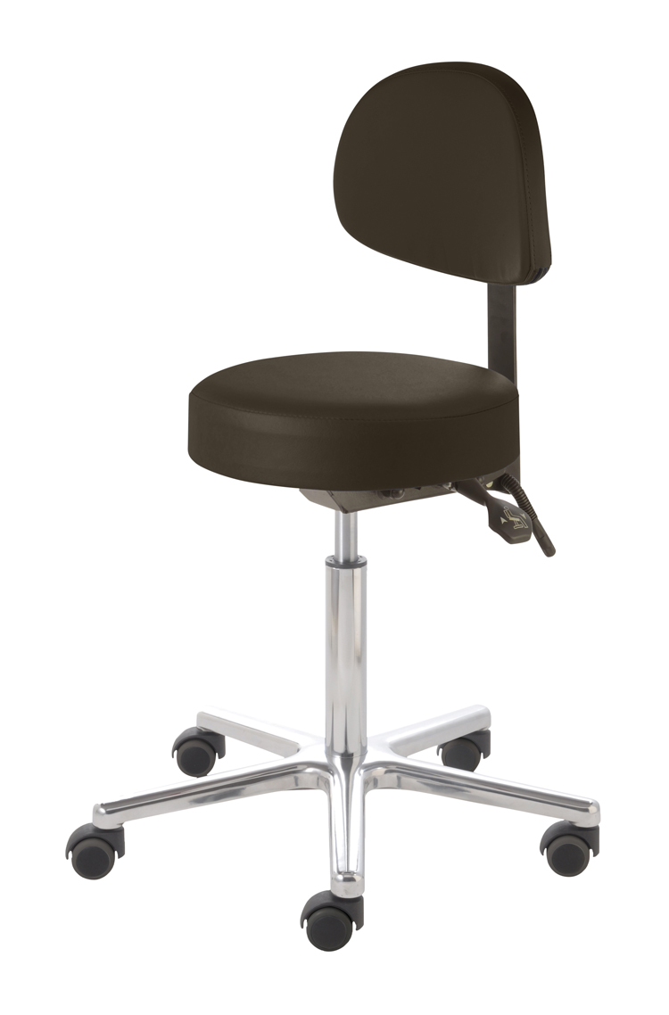 Arbeitshocker mit Rückenlehne, Hubbereich ca. 53 - 73 cm