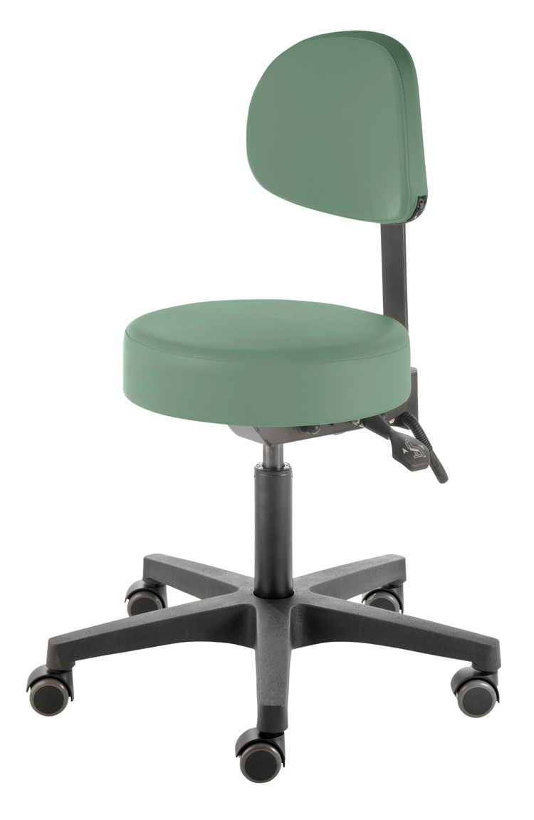 Arbeitshocker mit Rückenlehne, Hubbereich ca. 49 - 63 cm