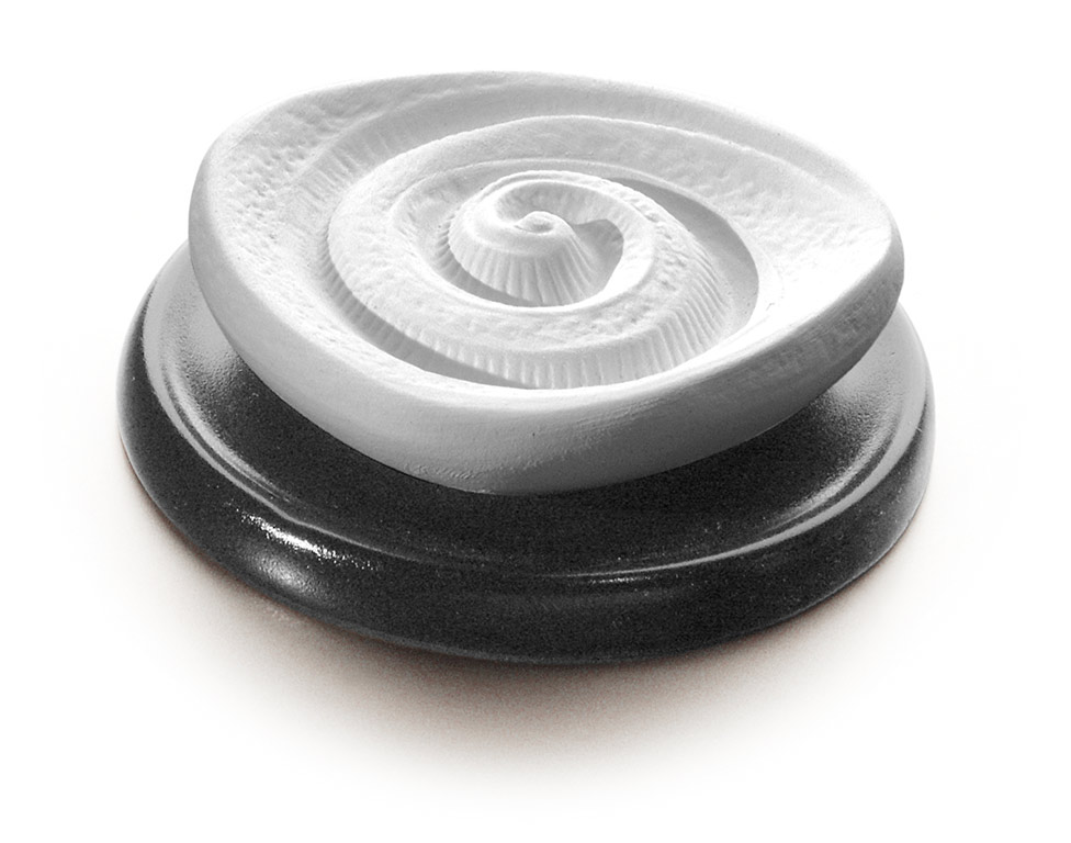 Duftstein Energiespirale mit Keramikteller schwarz, H 2,5 cm, Ø 6 cm