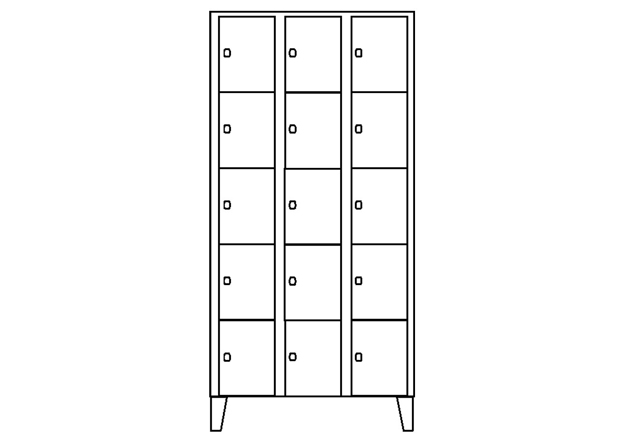 Wertfachschrank 15 Fächer, 90 cm breit