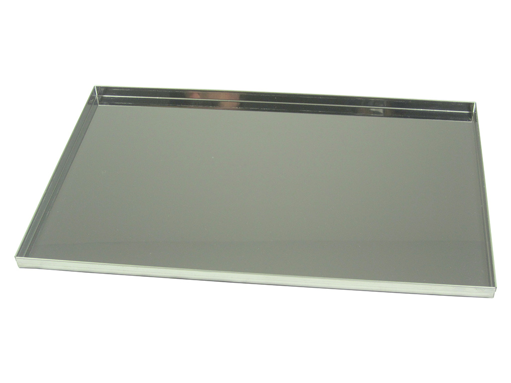 Ein graues Aluminiumblech für Fango-Wärmeschranke der Marke Heuser.