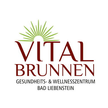 Grün braunes Logo des Gesundheits- und Wellnesszentrums "Vital Brunnen" aus Bad Liebenstein