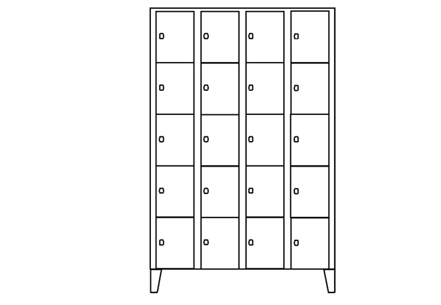 Wertfachschrank 20 Fächer, 120 cm breit
