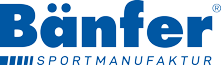 Bänfer Logo in blauer Schrift mit Untertitel Sportmanufaktur